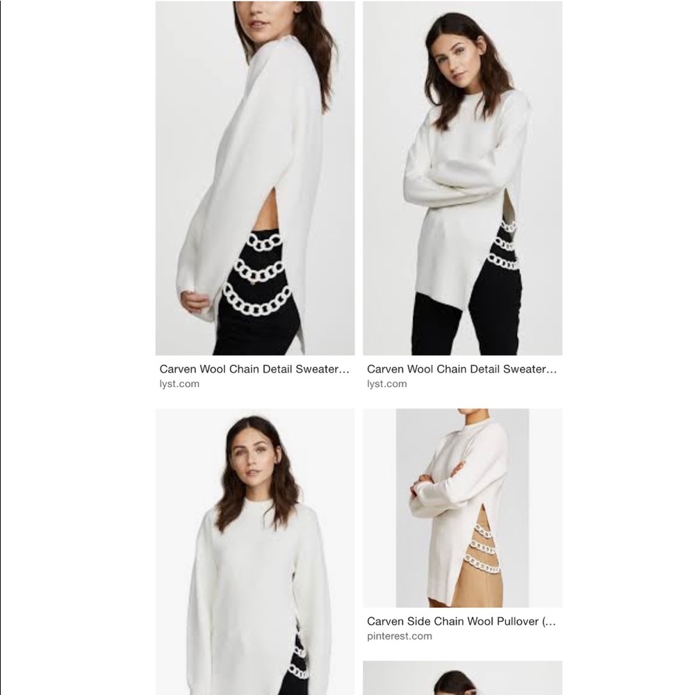 Carven new Women's XS White Chain wool sweater